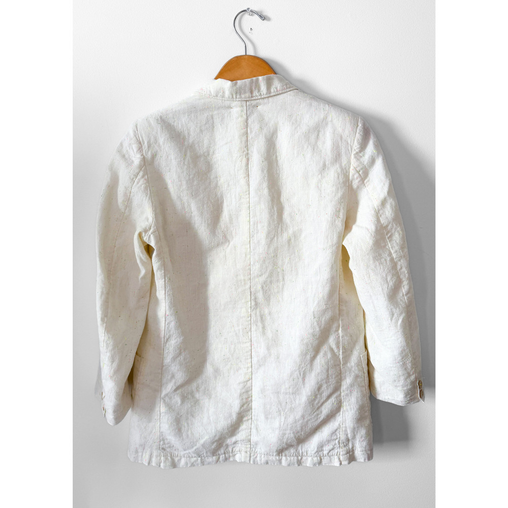 Forte forte Linen Confetti Speckled Cream Blazer Jacket Cream Neon Yellow Green - Picture 4 of 13